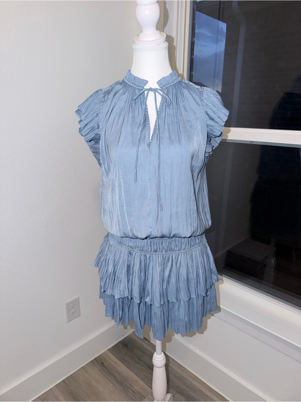 Current Air Light Blue Tiered Ruffle Dress - Picture 2 of 7